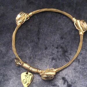 Gold Wire Wrapped Bracelet with Charm